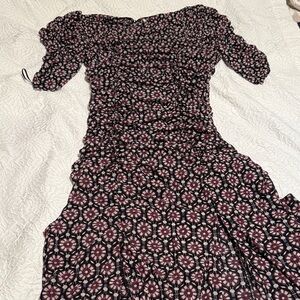 Free People Black and Pink Long Sleeve Maxi Dress